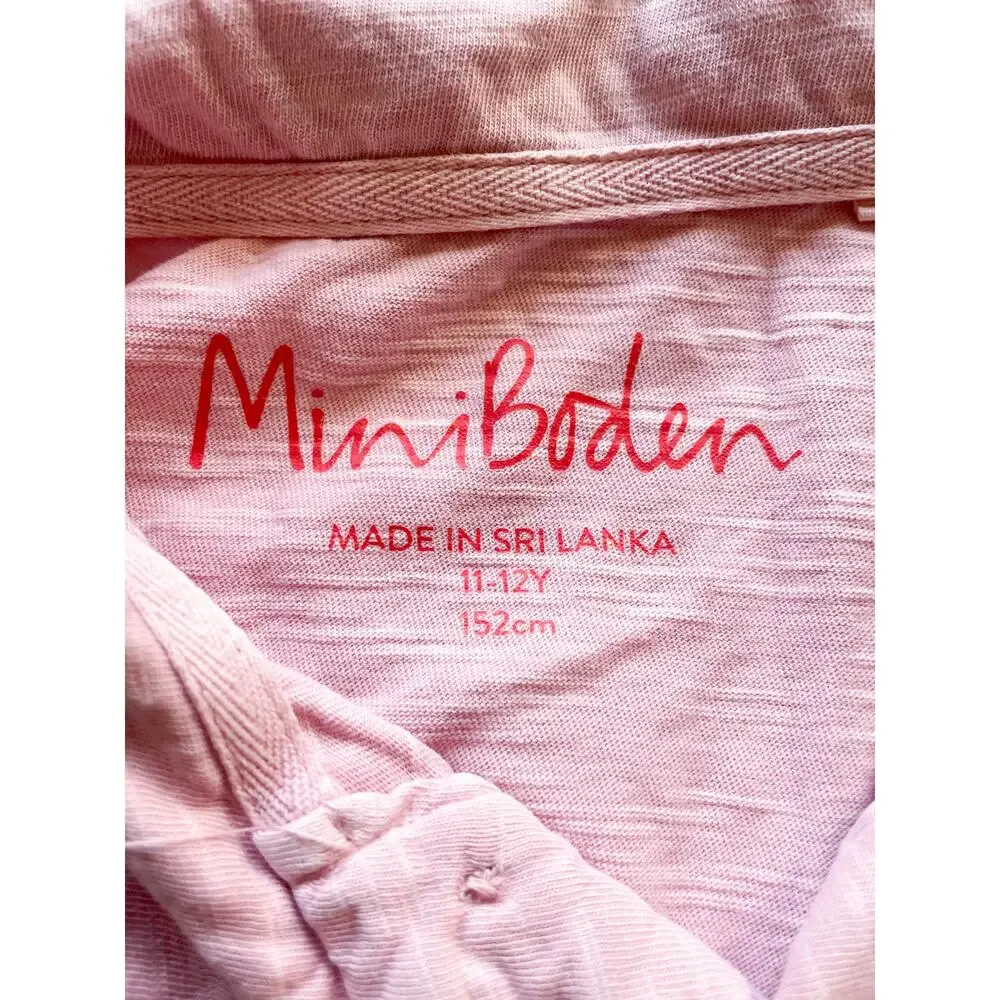 Boy's Mini Boden Salmon Pink Cotton Polo Shirt Size 11-12Y